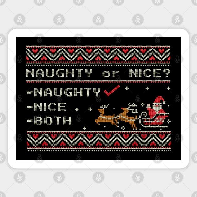 Naughty Checked - Ugly Christmas Sweater Magnet by Kicosh